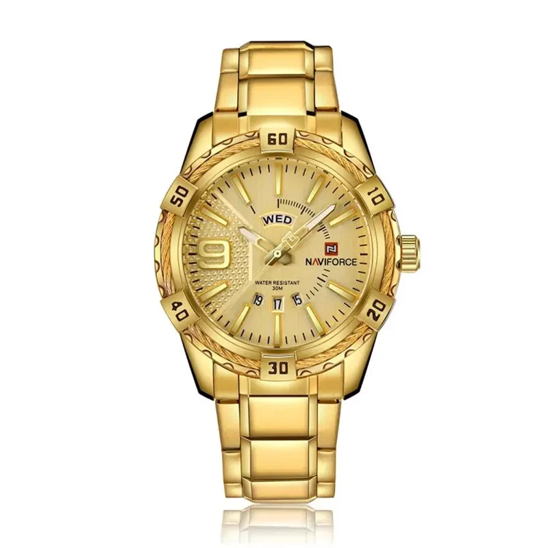 Naviforce Fashion NF9117 Gold Dial Men's Watch